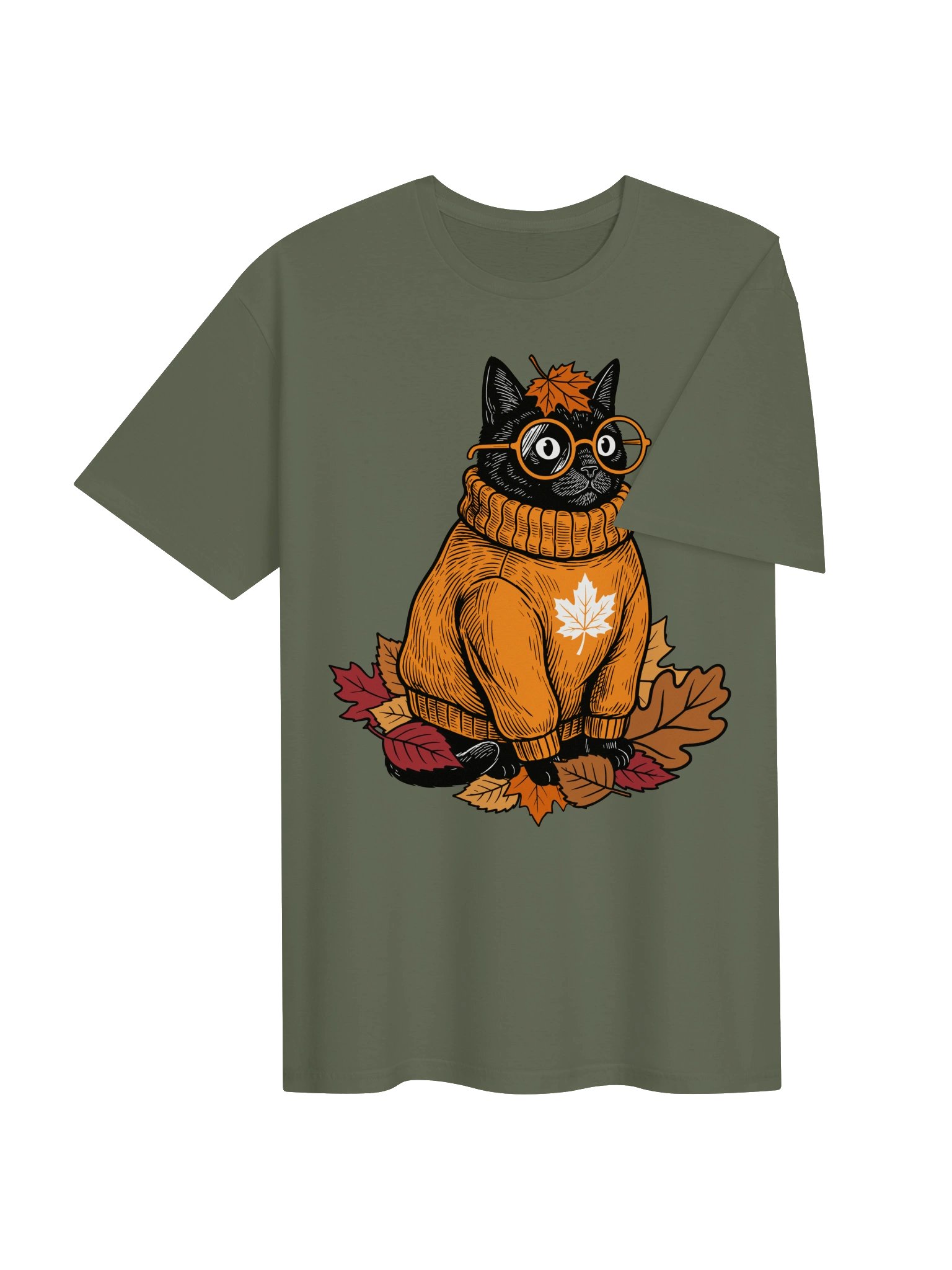Autumn Leaves Void Cat Shirt product image (5)