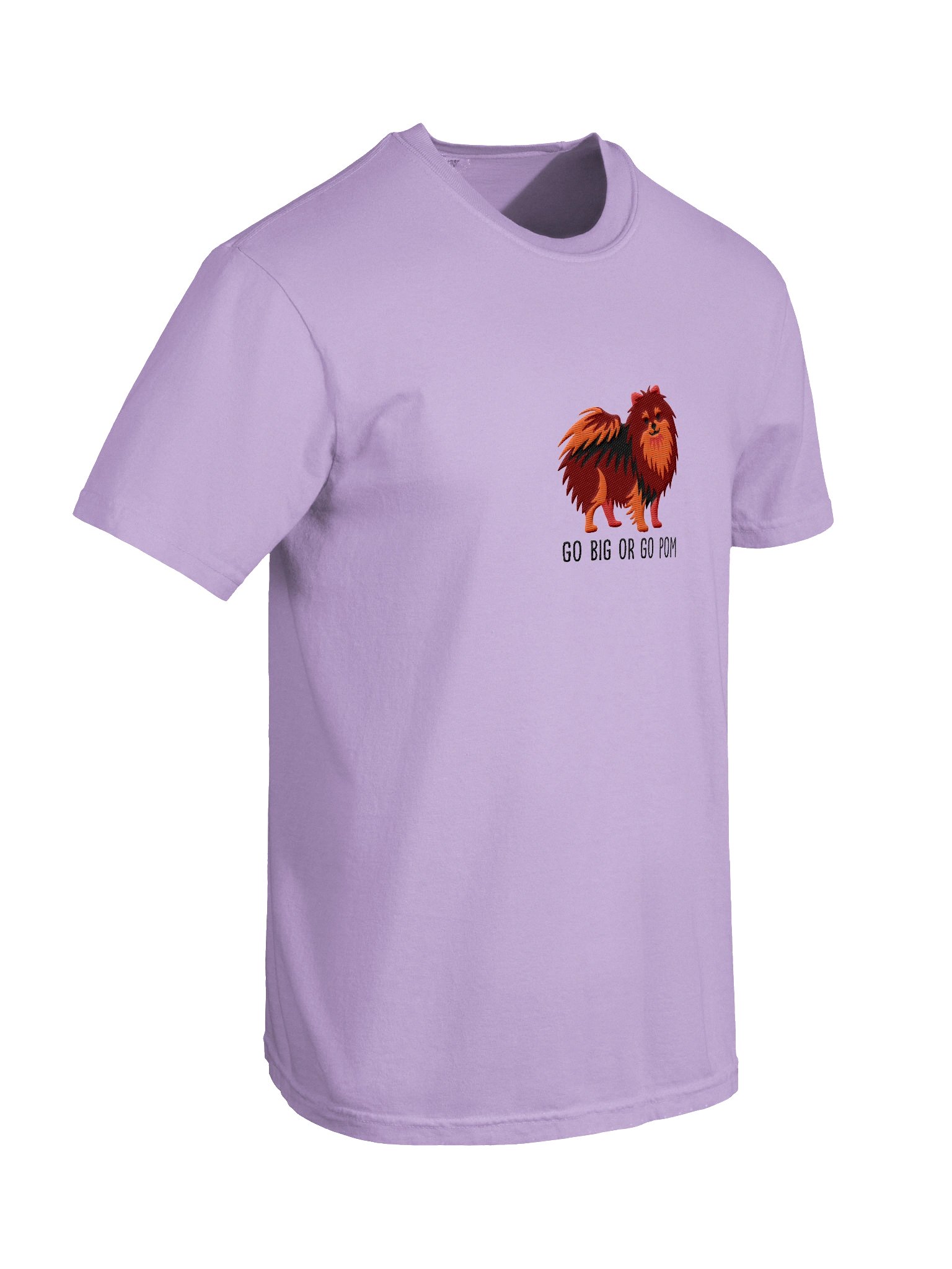 Go Big or Go Pom T-Shirt(Embroidered) of a Pomeranian(Chocolate & Tan) product image (11)