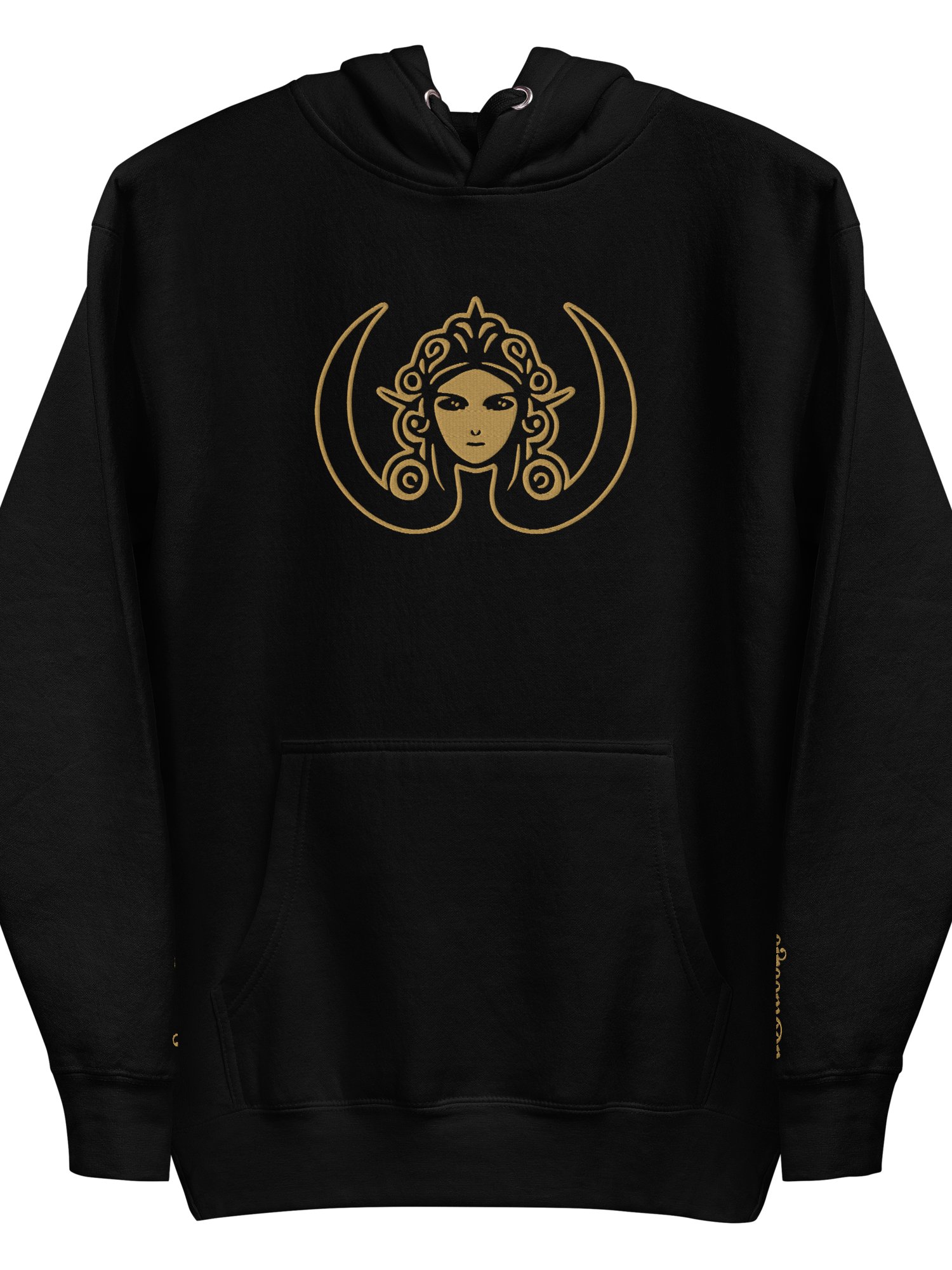 CIRCEMOON Signature Hoodie with Gold Goddess Emblem, unisex, black product image (2)