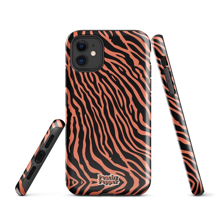 Coral Tiger Stripe iPhone Tough Case product image (1)