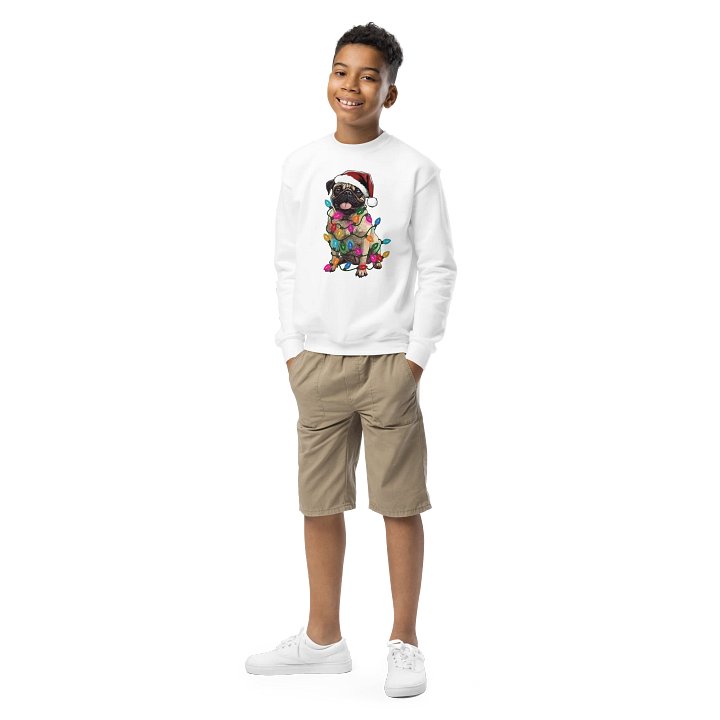 Funny Christmas Pug(Tan) Youth Sweatshirt product image (1)