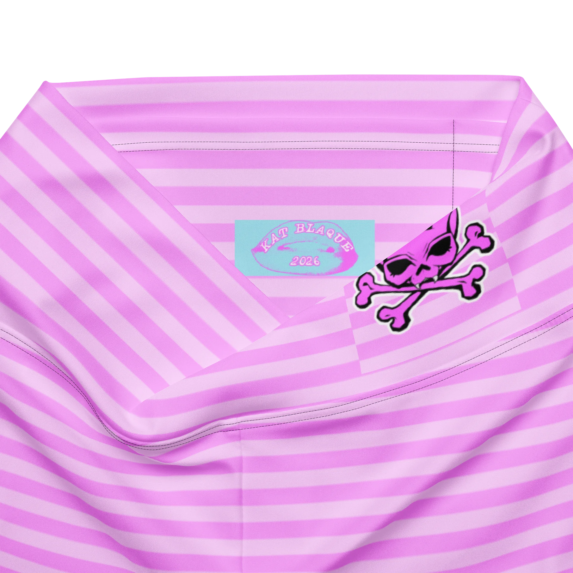 Pink and White Stripped Kat Skull Flares product image (7)