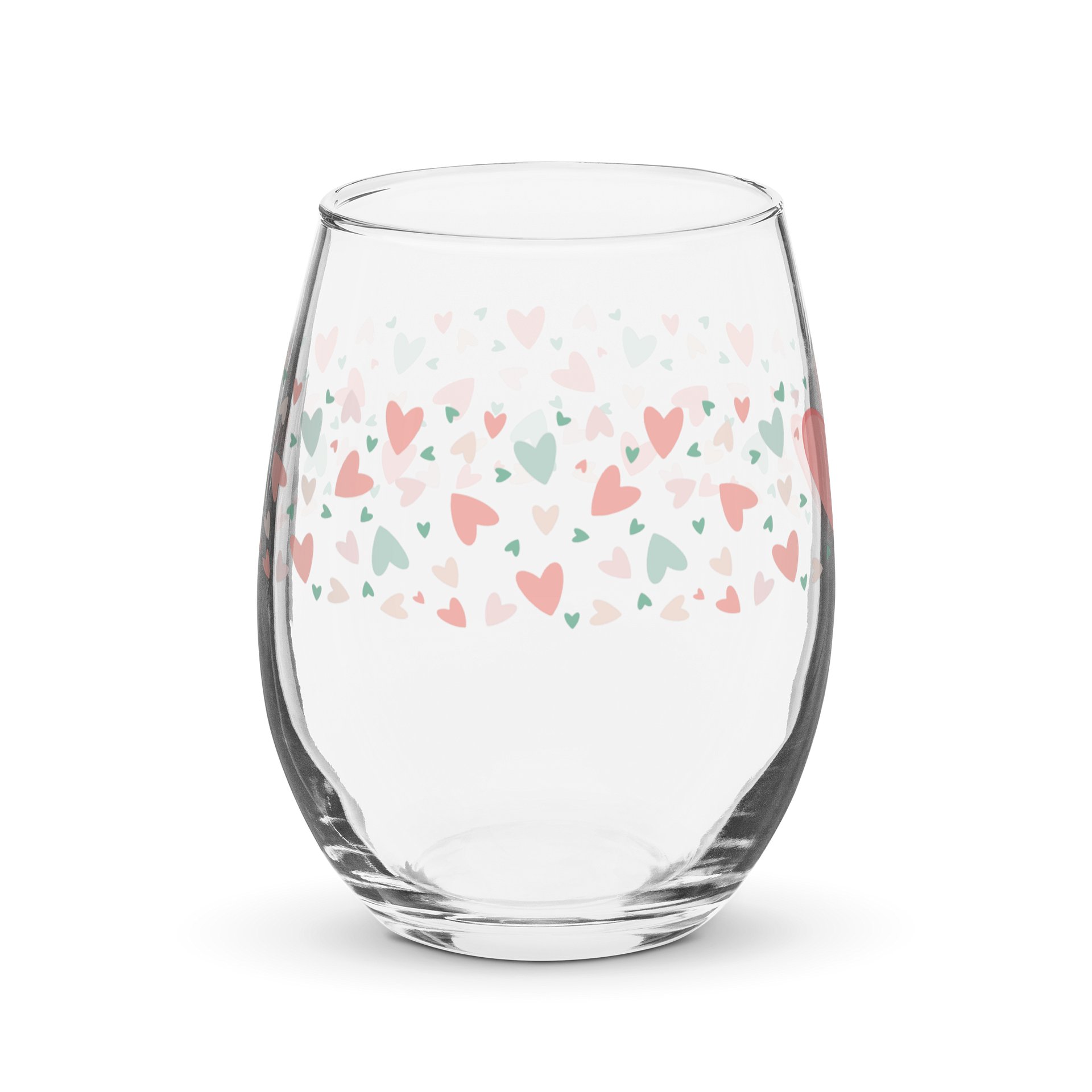 Scattered Hearts on Peach Wine Glass - Peach Fuzz product image (4)