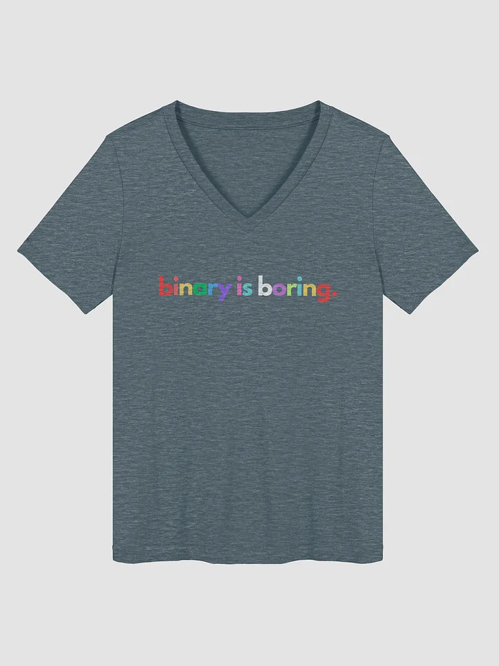Binary Is Boring (Rainbow) V-Neck tee product image (3)