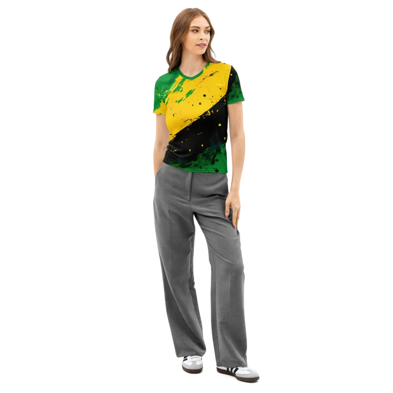 Vintage Jamaica Sport Print - Caribbean Apples | Women’s Cotton Crew Neck T-Shirt product image (3)