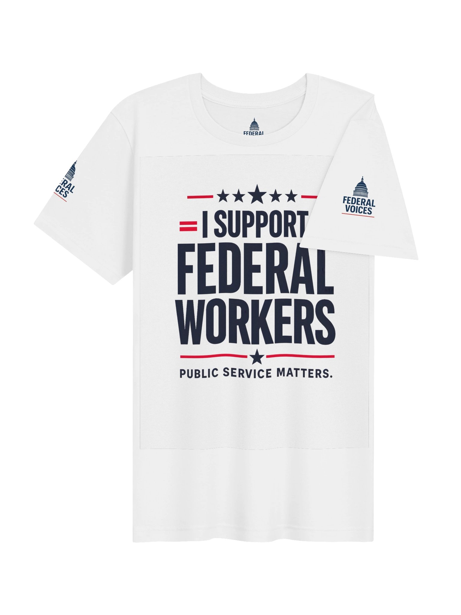 I Support Federal Workers White Tee product image (4)