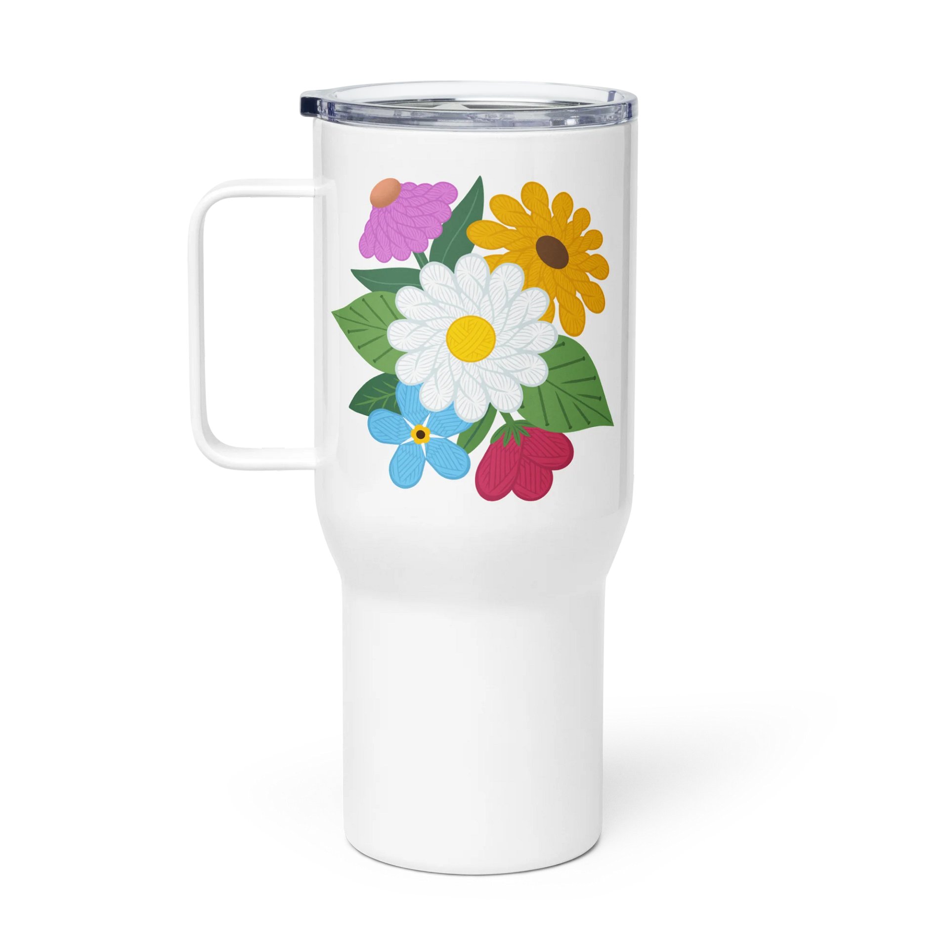 Floral Yarn Travel Mug with Handle product image (1)