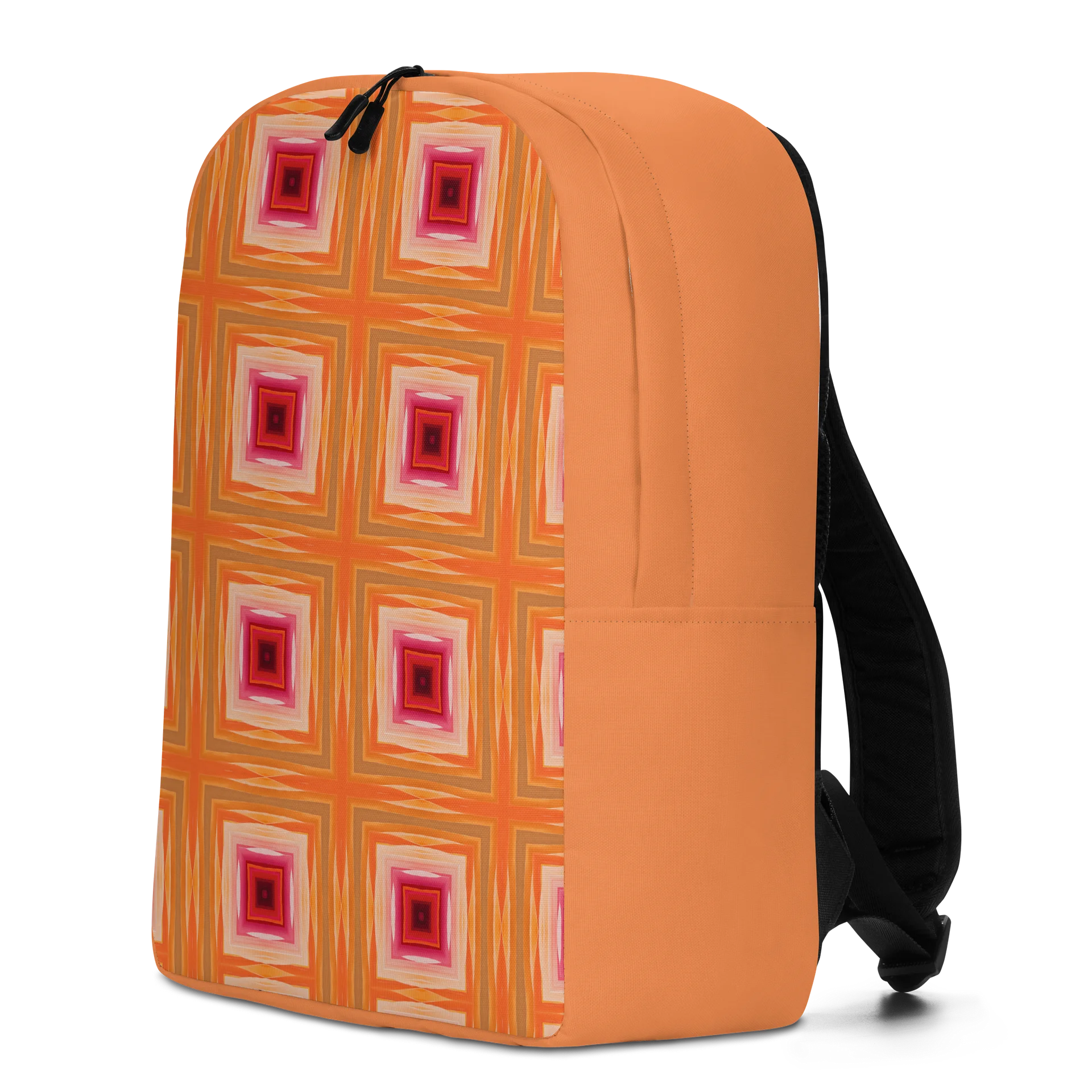 Retro Orange Geometric Backpack Minimal Pattern Everyday Bag product image (2)