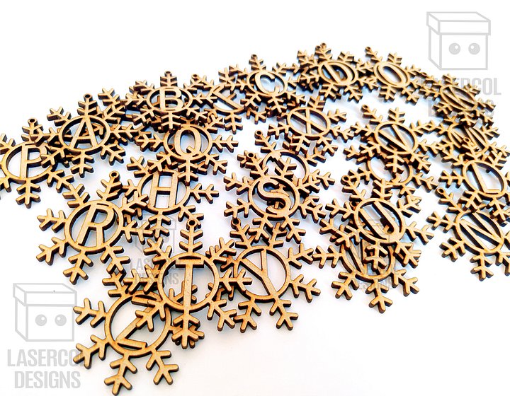 Monogram Snowflake Christmas Ornament - Laser Cut Files product image (2)
