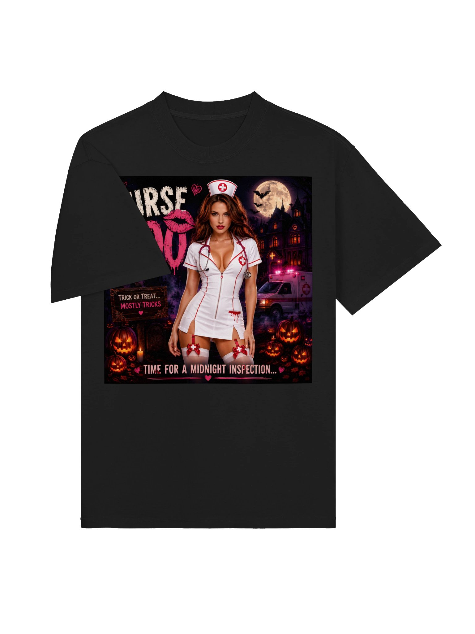 Nurse Boo Halloween T-Shirt – Spooky Nurse Costume Shirt, Trick or Treat Mostly Tricks product image (4)