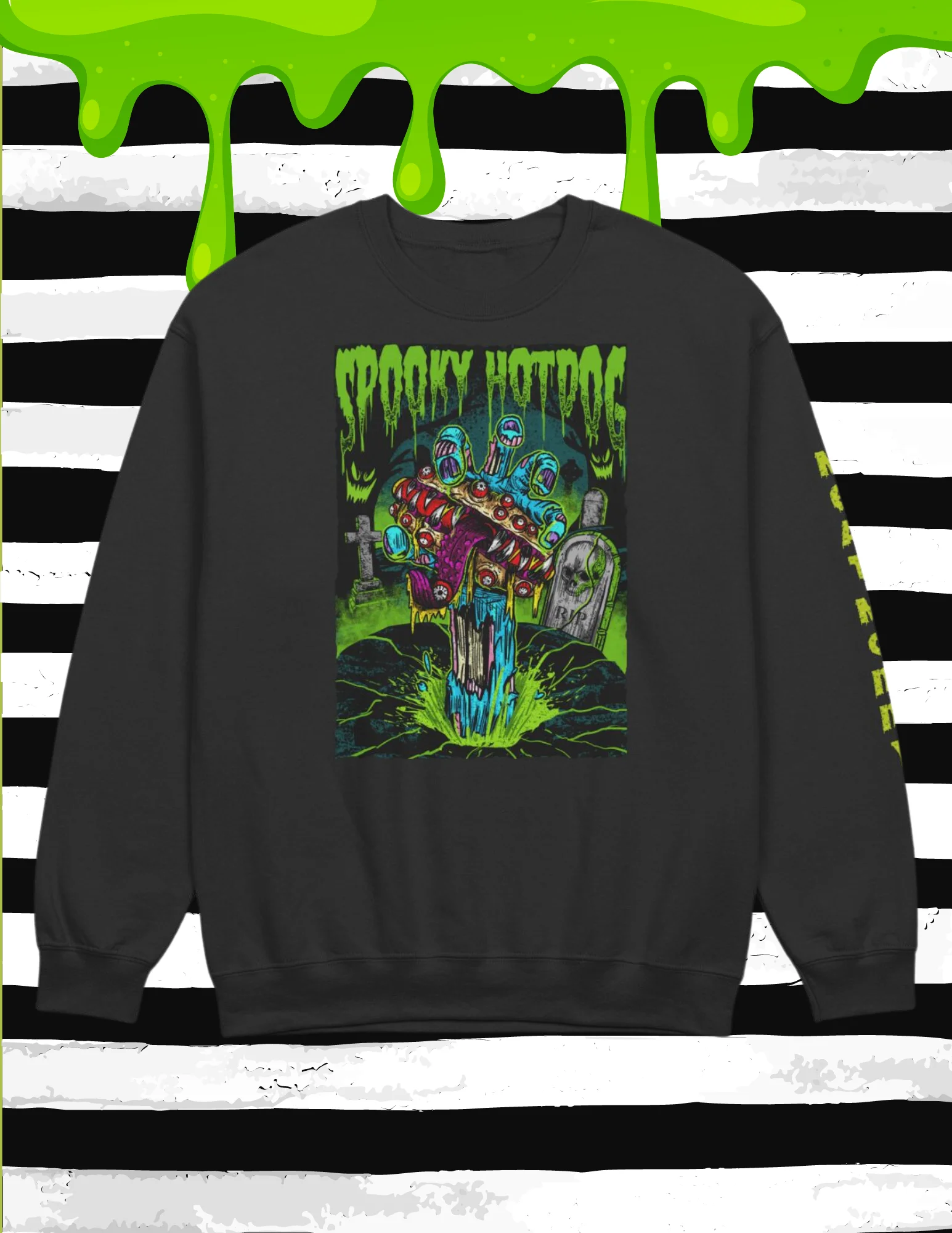 Spooky Hotdog Creature Feature Crew Neck Sweatshirt product image (1)