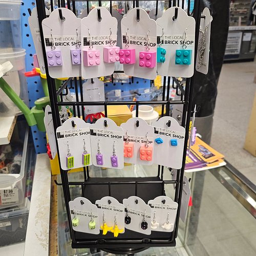 Brand new LEGO jewelry available now!  All hand made using official brand new Lego parts!  Earrings, necklaces and pins!