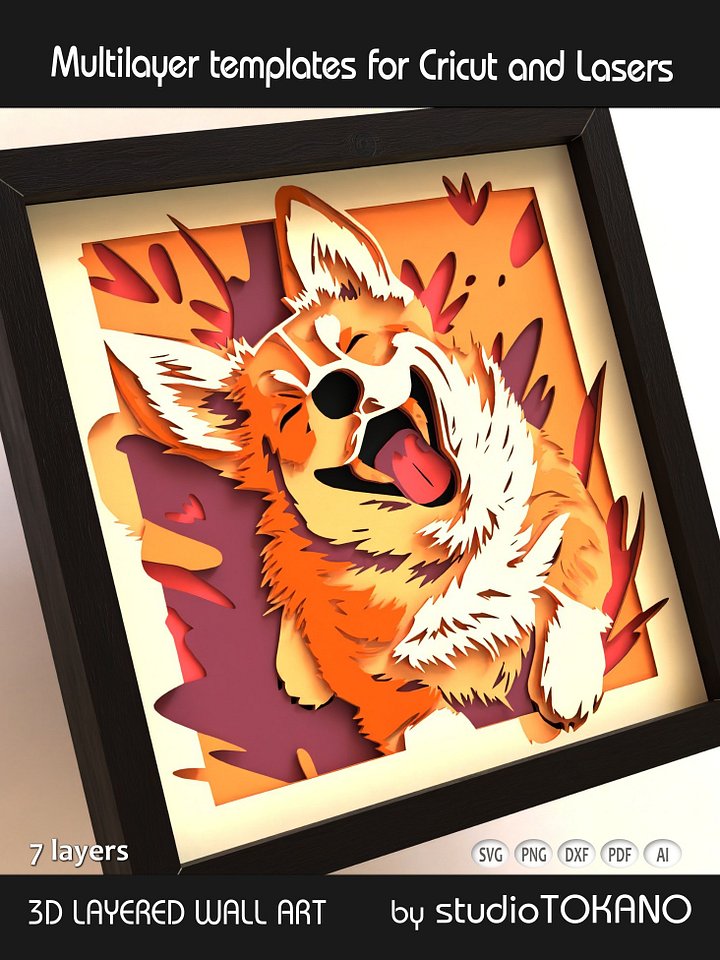 Corgi 3D layered dog svg for Cricut product image (2)