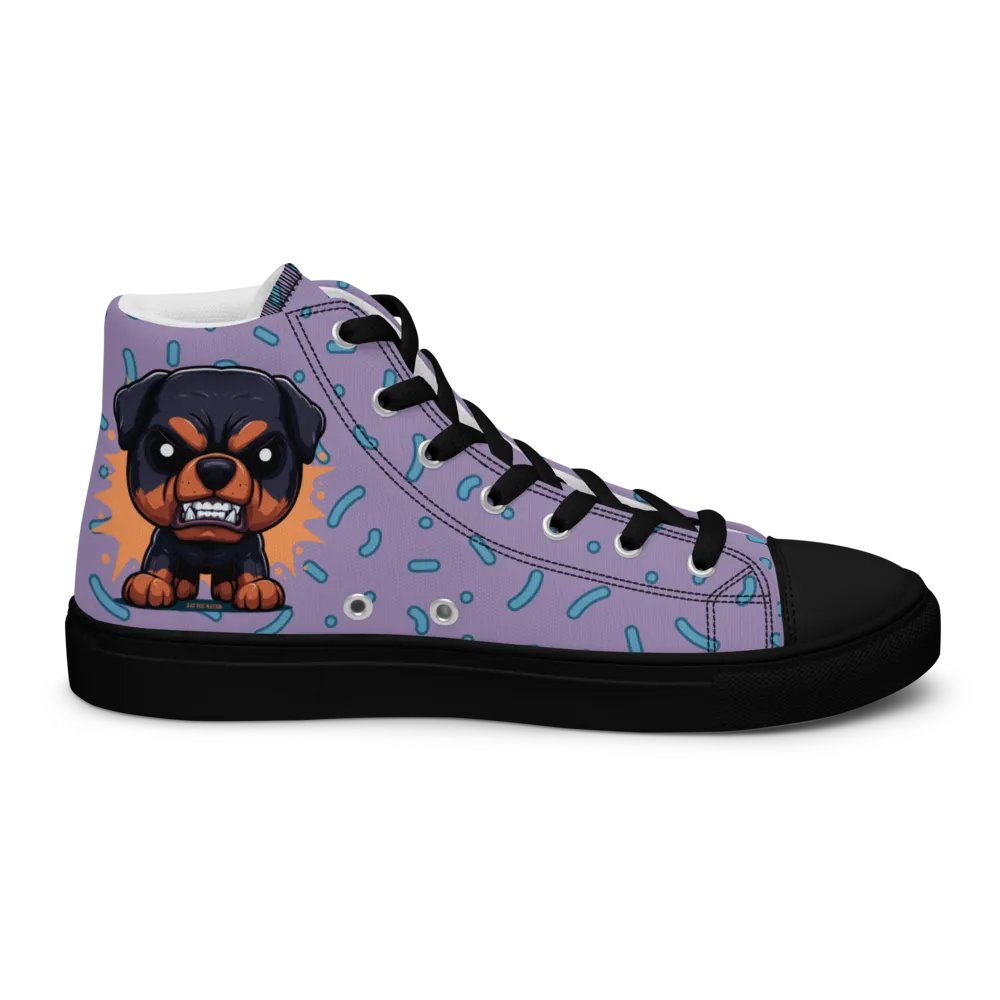 Rottweiler Angry Pup - Women's High Top Canvas Shoe product image (6)