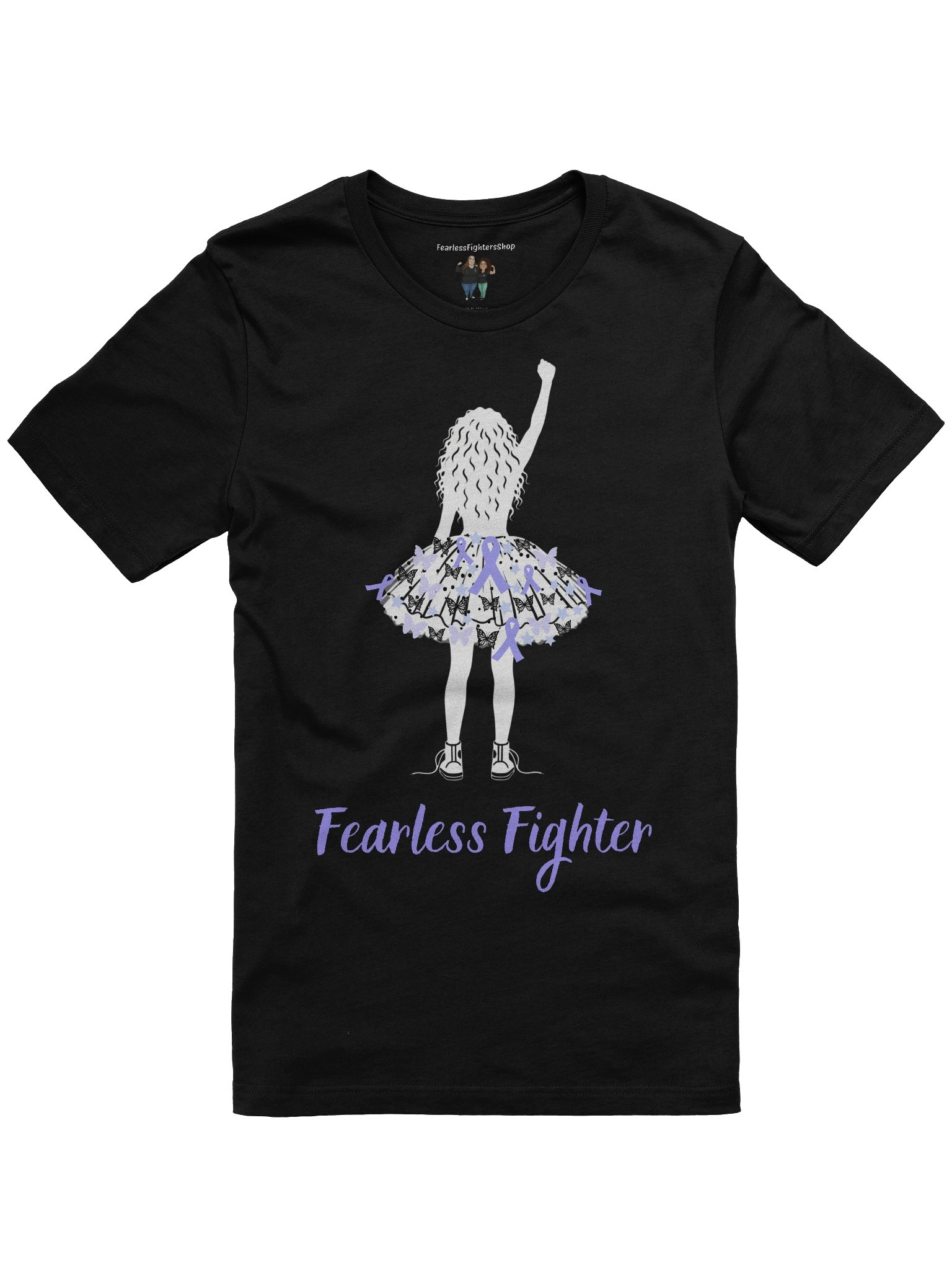 Stomach Cancer - Fearless Fighter Unisex T-Shirt [black] product image (1)