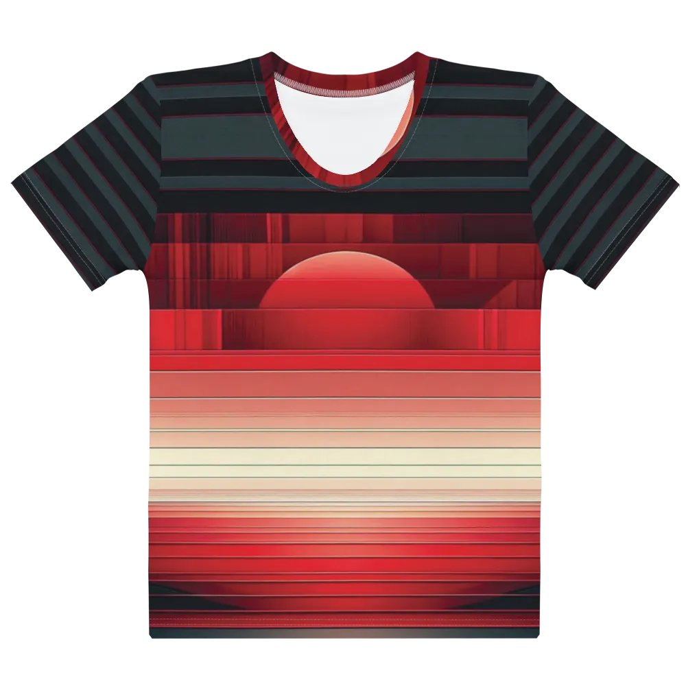 Women's Full-Print-5 Red Glitch Tee product image (1)