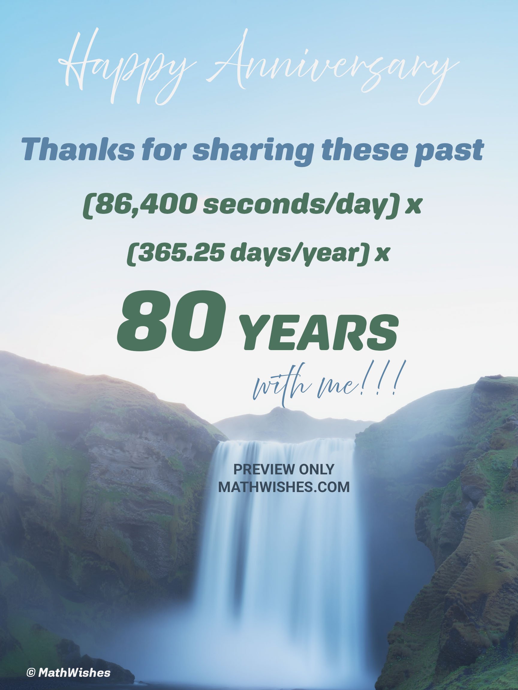 80th Anniversary Card - Waterfall product image (1)
