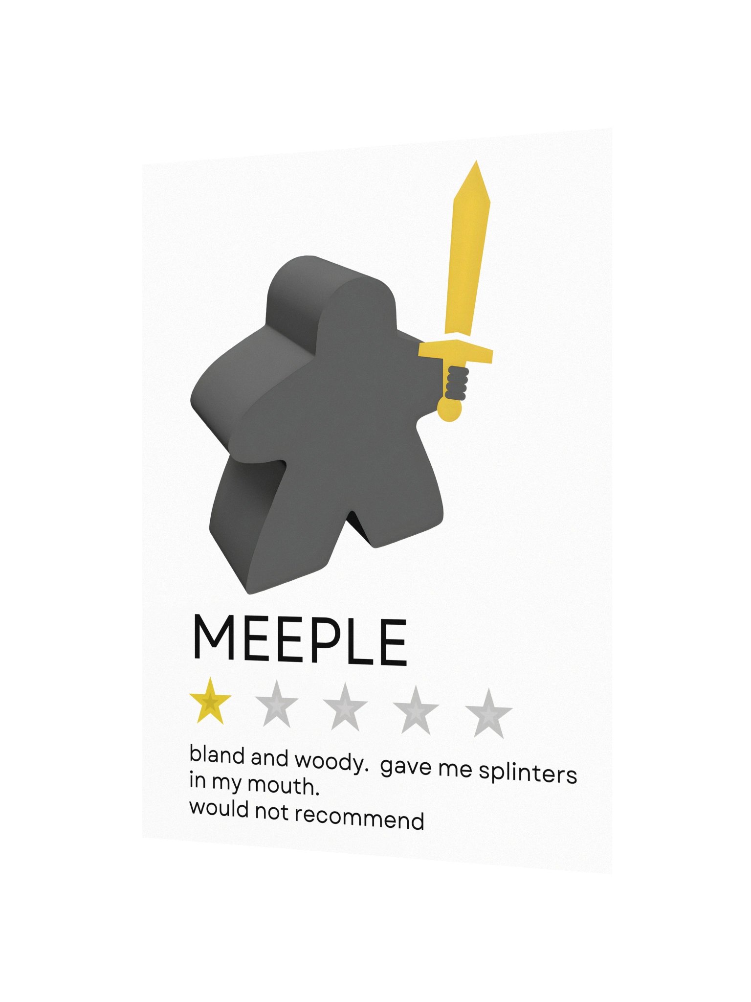 One Star Review Meeple Board Game Room Poster - UNFRAMED product image (4)