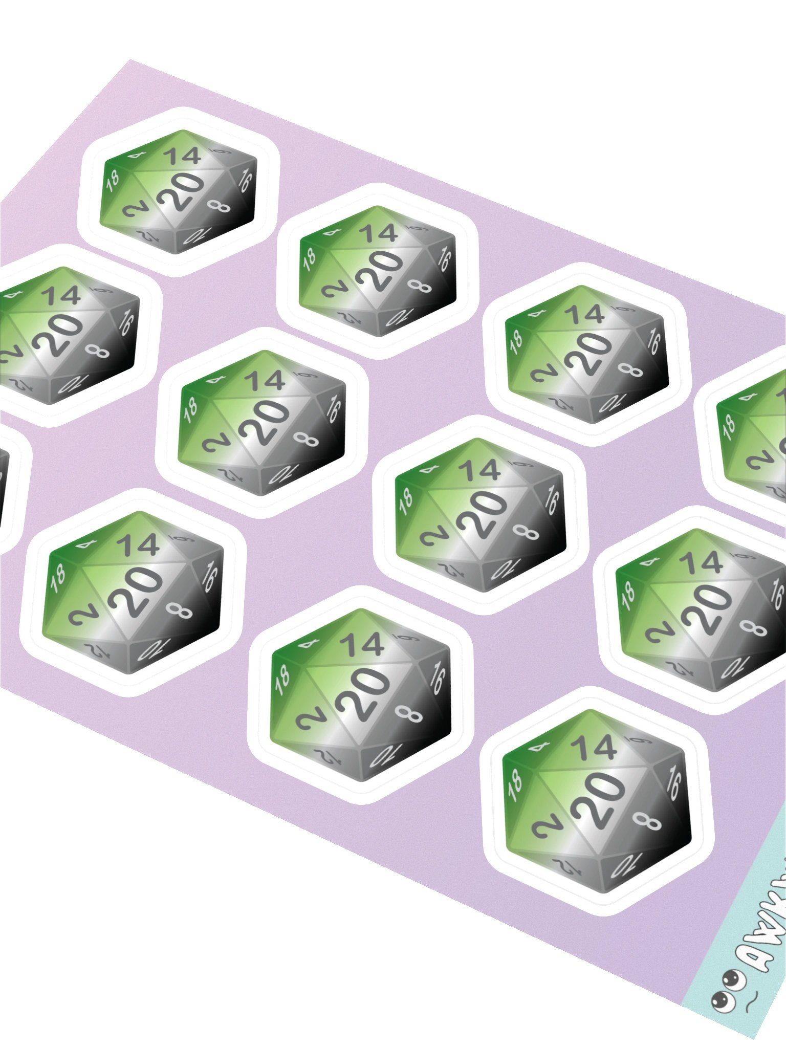 Aromantic Pride D20 Sticker Sheet product image (2)