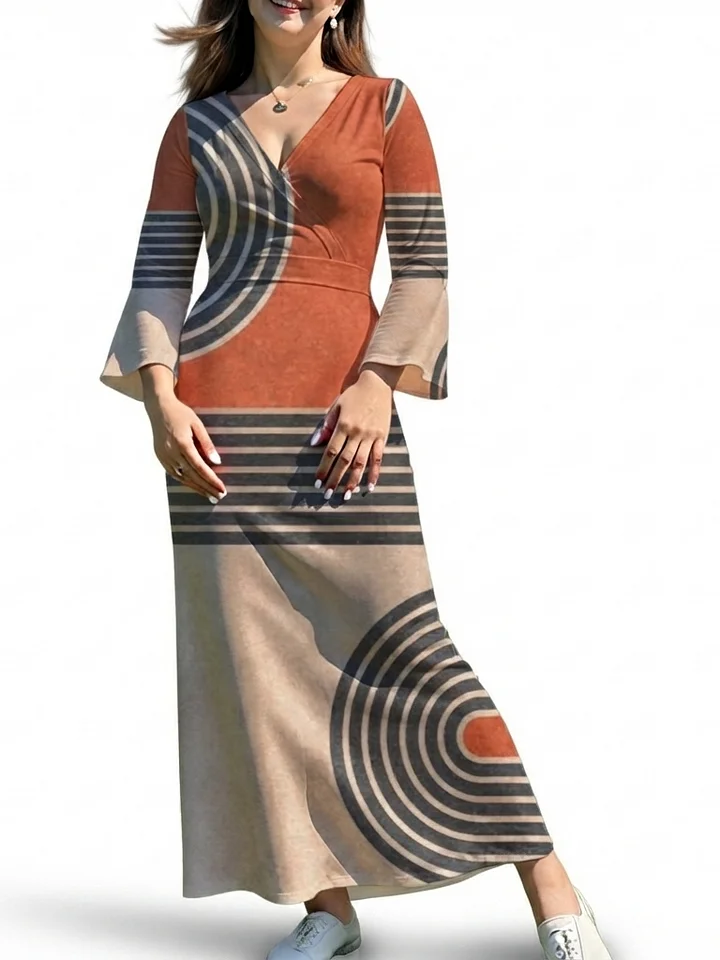 Retro Arc Wrap Maxi Dress product image (1)