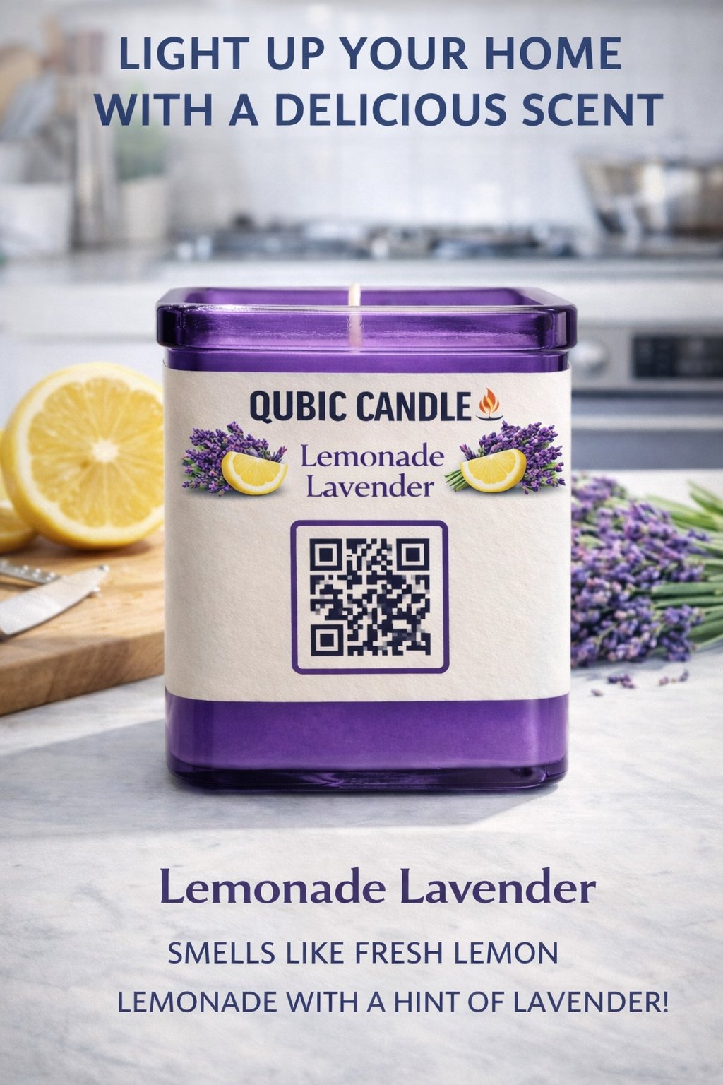 Qubic Candle - Lemonade Lavender scented product image (1)