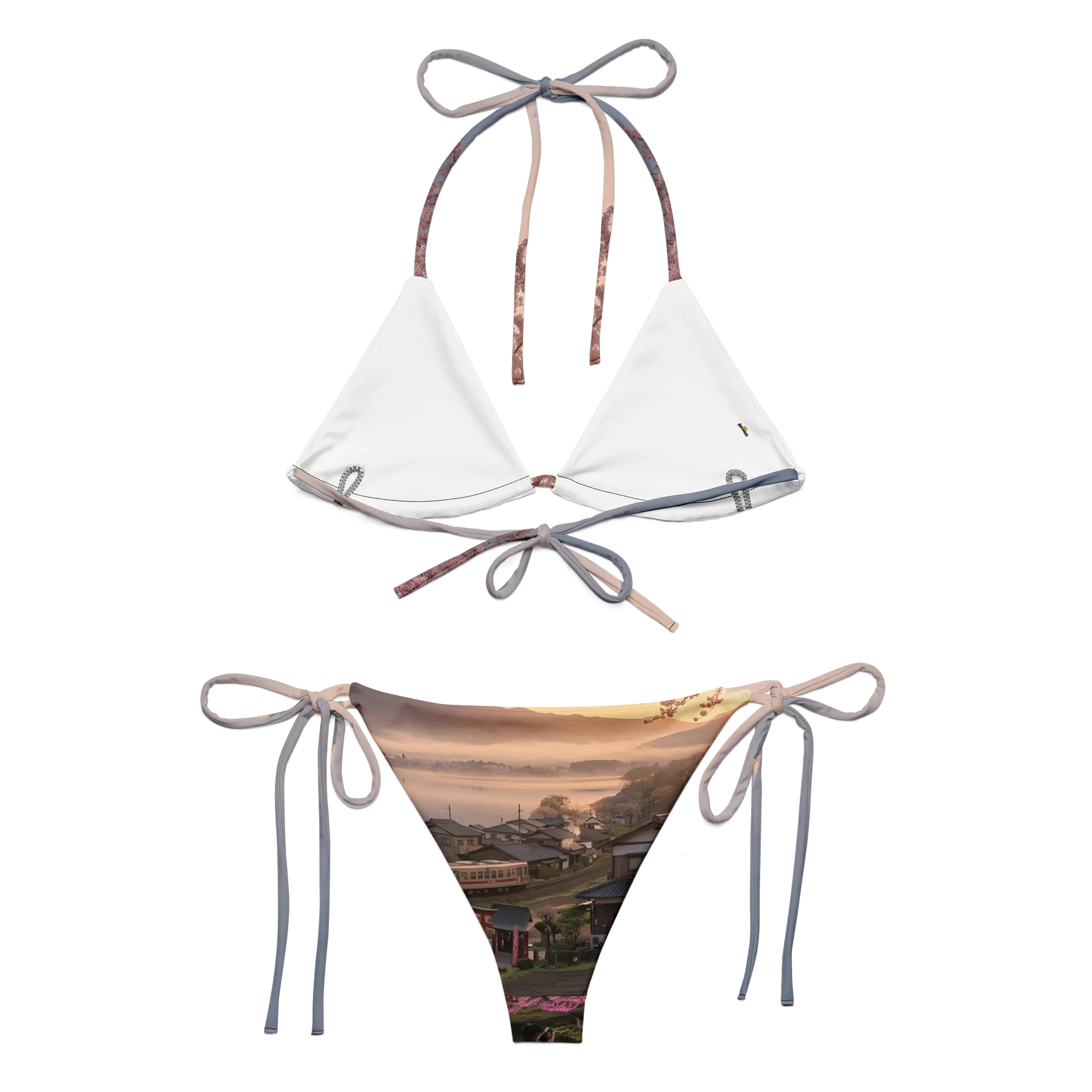 Mount Fuji Village Pink Moss Recycled String Bikini product image (2)