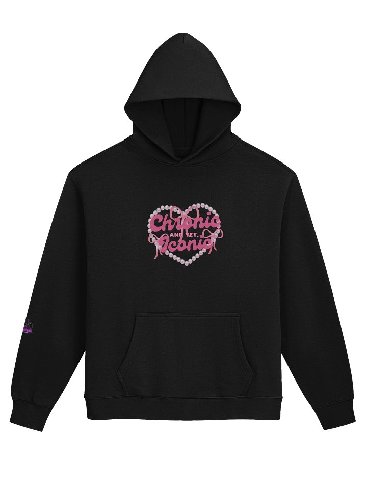 Chronic Yet Iconic Pink Bow Heart Hoodie product image (1)