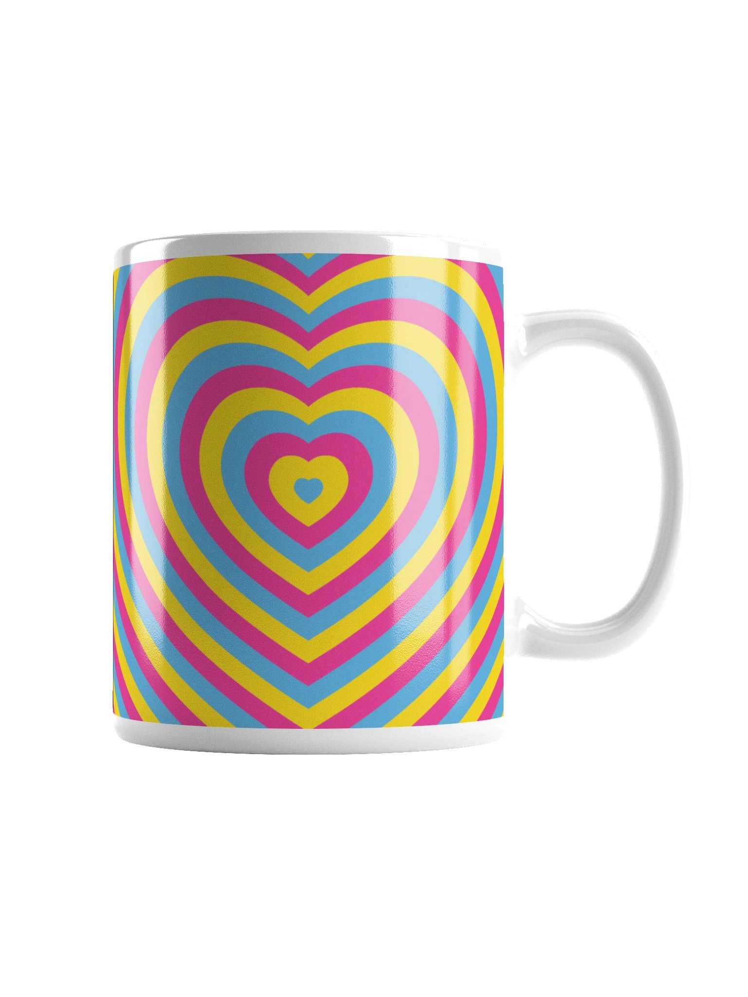 Pansexual Pride Hearts Mug (Left-handed) product image (1)
