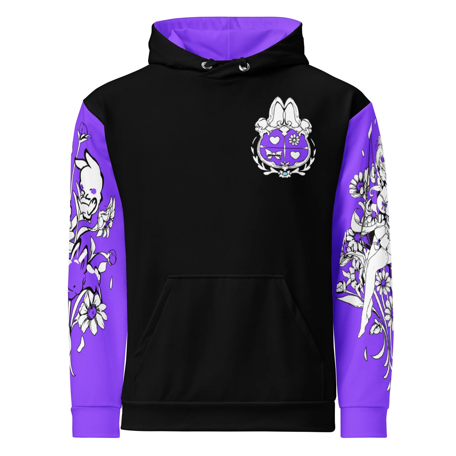 Bunny Pile Colorblock Hoodie (Purple) product image (1)