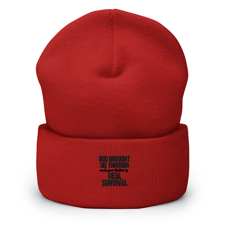 God Brought Me Through “Real Survival” Beanie | Wear Your Testimony product image (1)