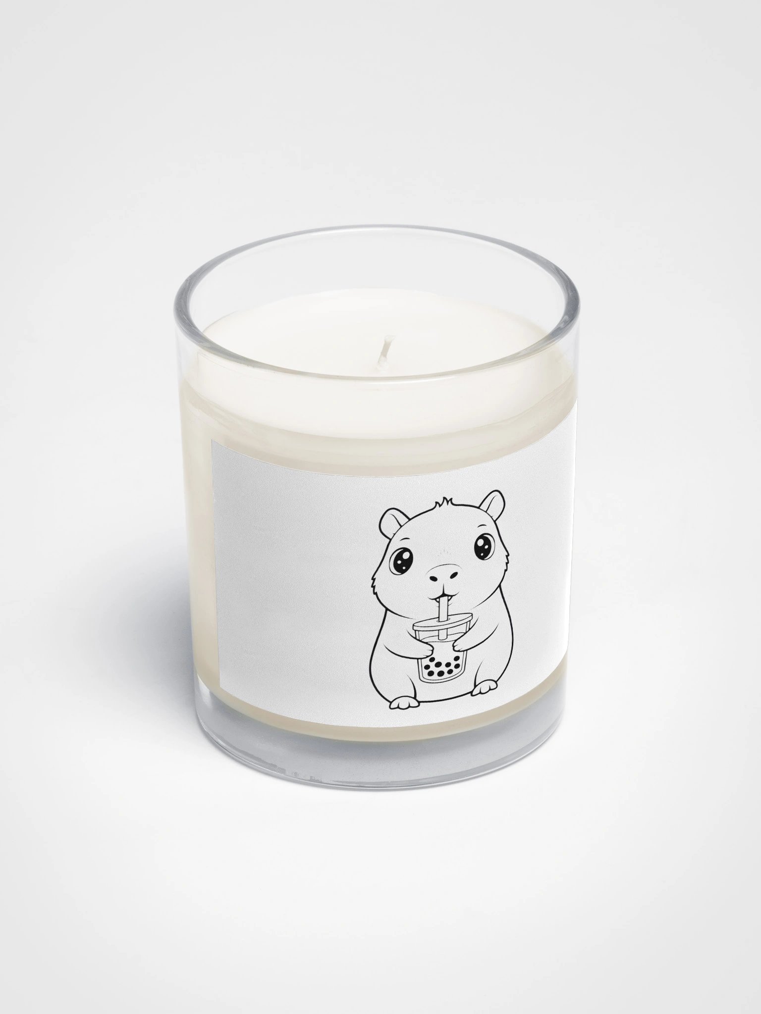 Capybara Gifts Kawaii Animal Drinking Bubble Tea Candle, Minimalist Soy Wax Cute Décor product image (3)