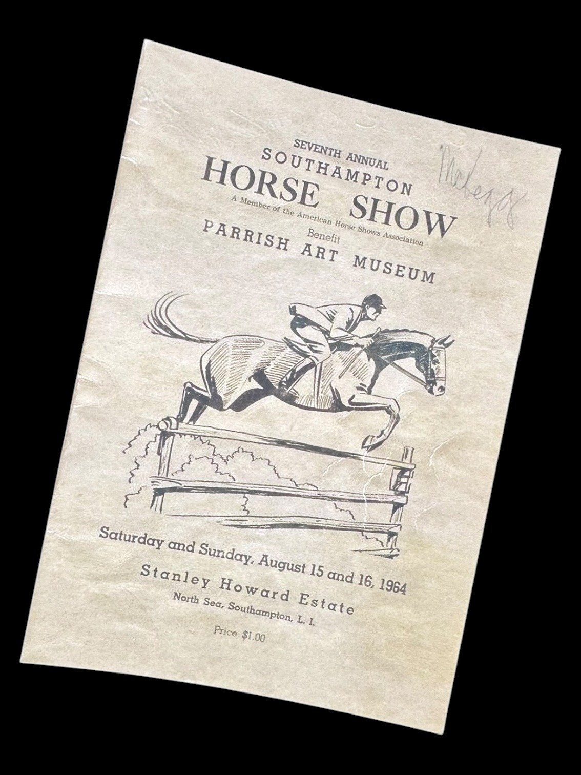 Southhampton Horse Show Program Cover 1964 Vintage Equestrian Giclee Fine Art Print | 5x7 | The Ribbon Room product image (1)