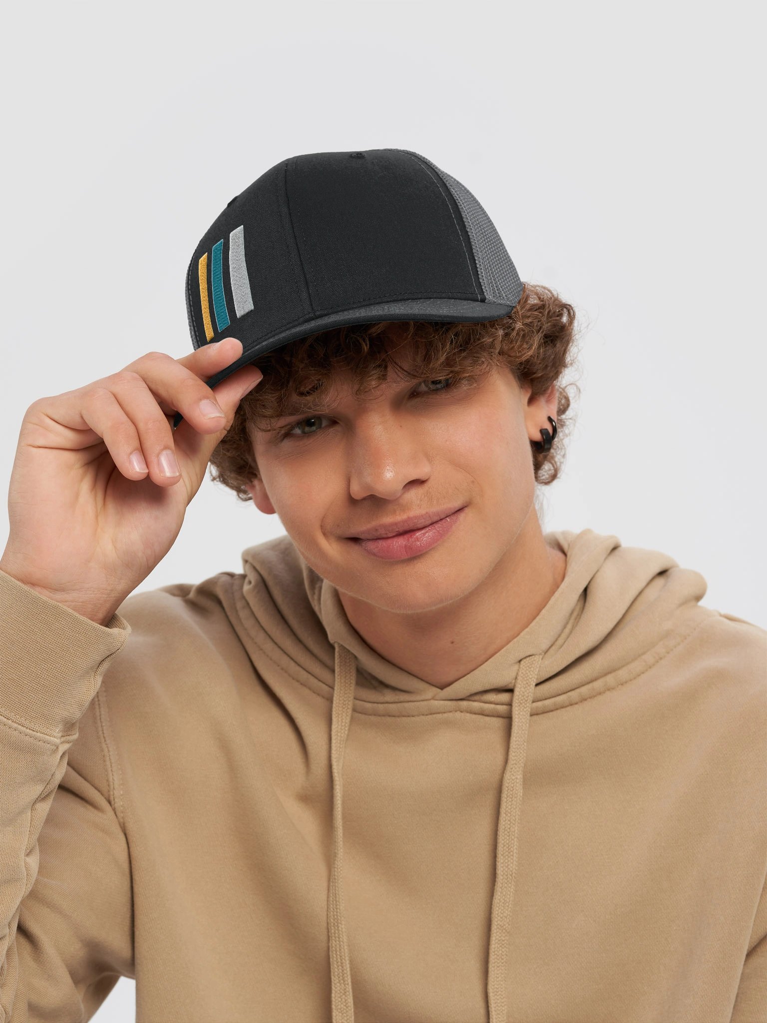 Tri-stripe Trucker Hat product image (6)
