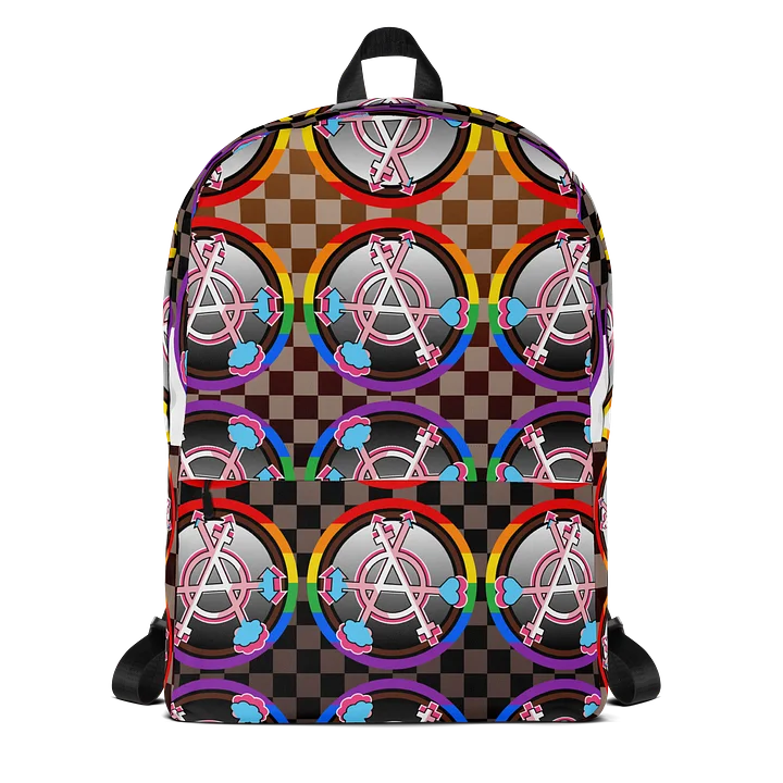 Gender Anarchist All Over Checkered Medium Size Backpack product image (1)