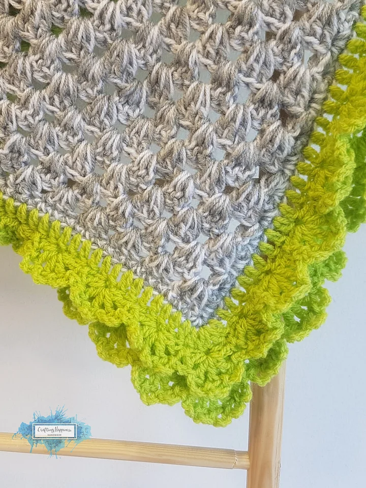 Spring Vibes Crochet Baby Blanket Pattern | Easy Scallops Lapghan (PDF Pattern) product image (2)