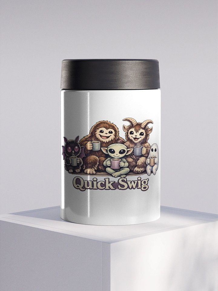 CUTIE CRYPTIDS QUICK SWIG STAINLESS STEEL KOOZIE product image (1)