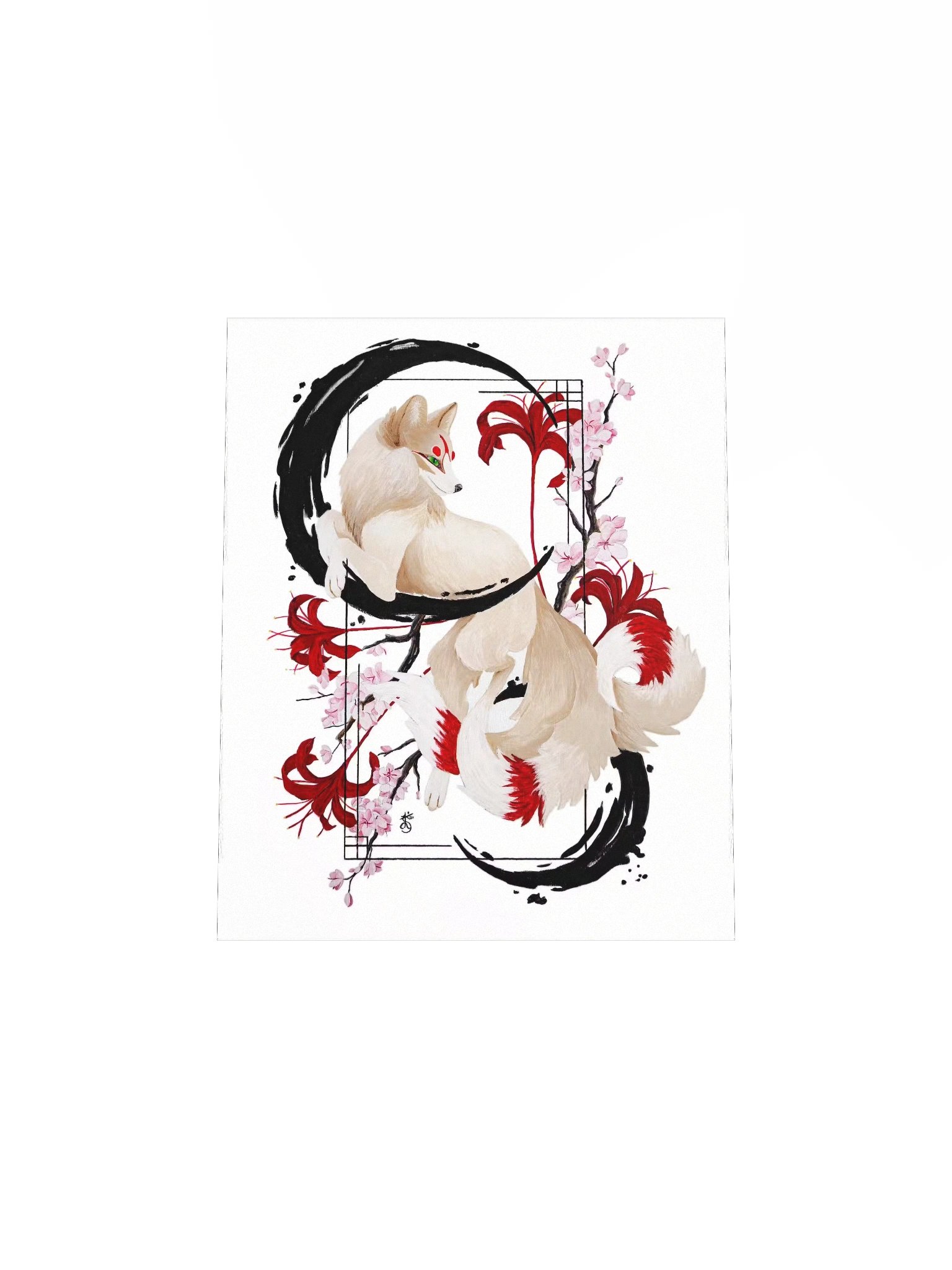 Kitsune Sumi-e Acrylic Paint Print product image (8)