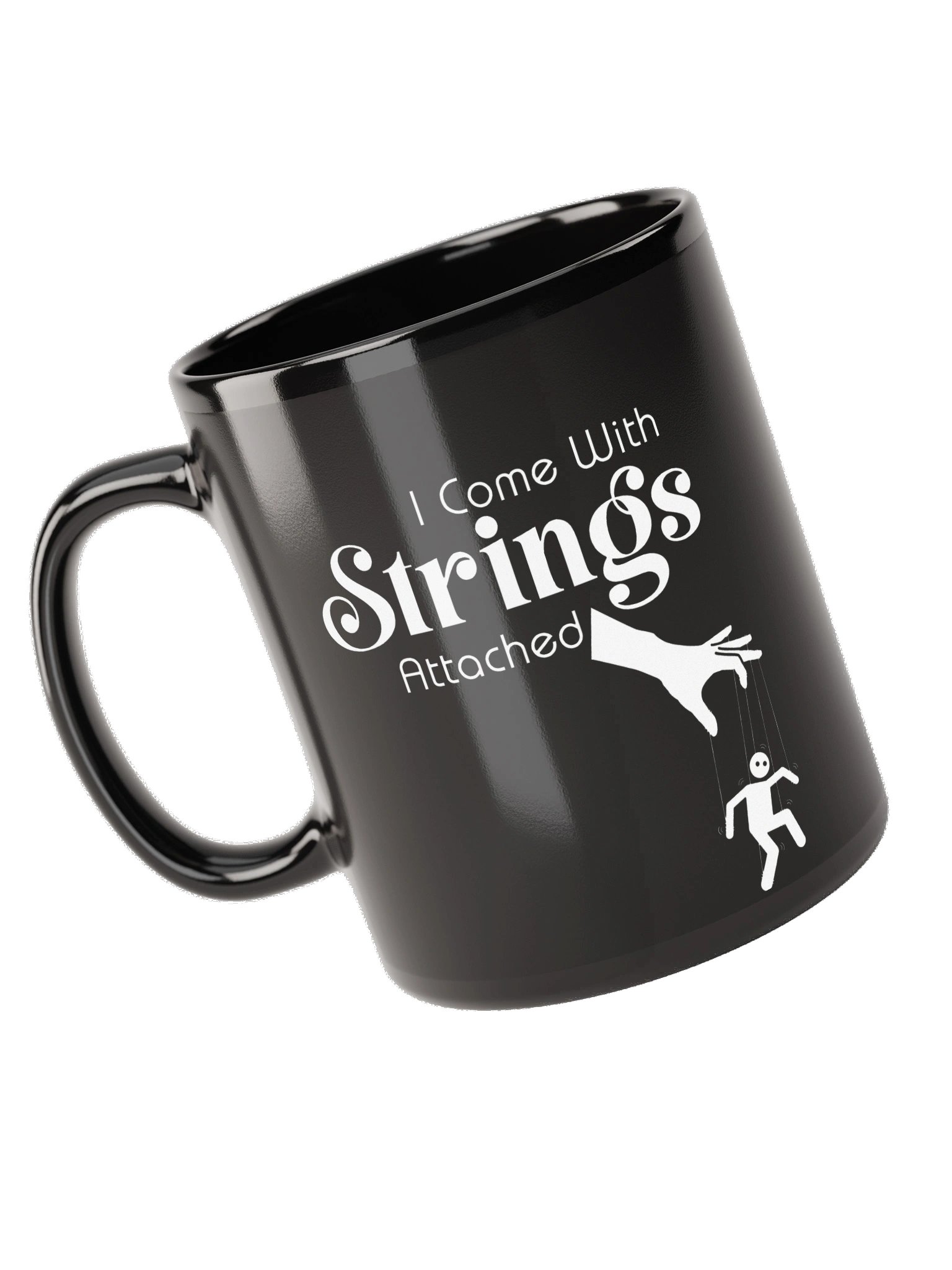 Strings Attached Black Mug product image (5)