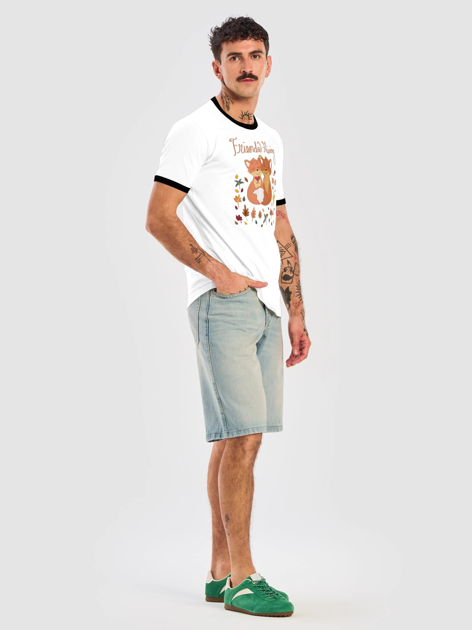 Friendsgiving Foxes Unisex Ringer Tee product image (3)