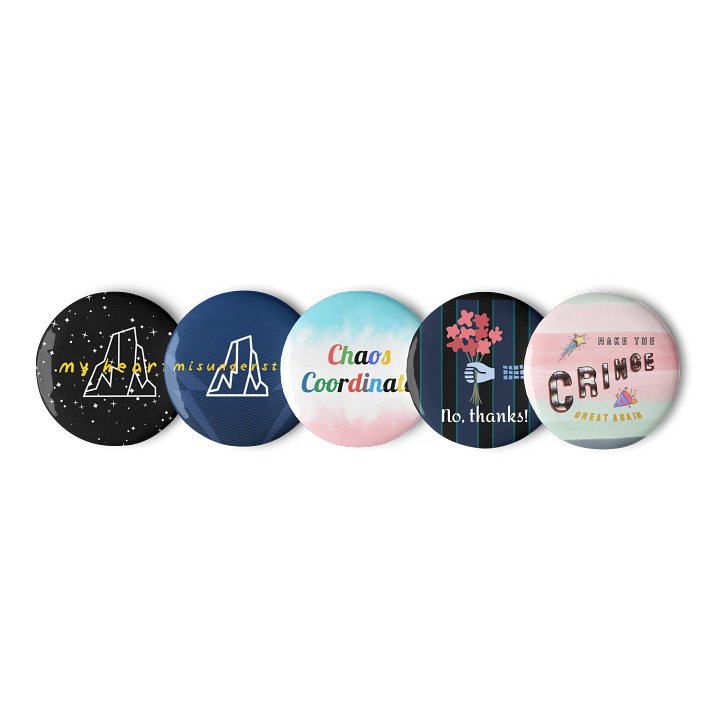 Starry Heart Pin Button Set product image (1)