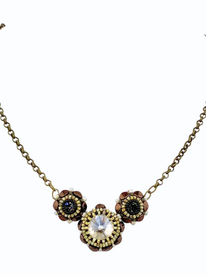 Spellbound Beaded Crystal Pendant Necklace - Bronze product image (2)
