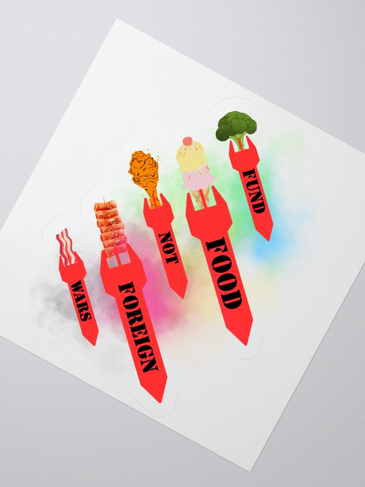 LIMITED - JULY 2025 - FOOD NOT WAR STICKERS product image (6)
