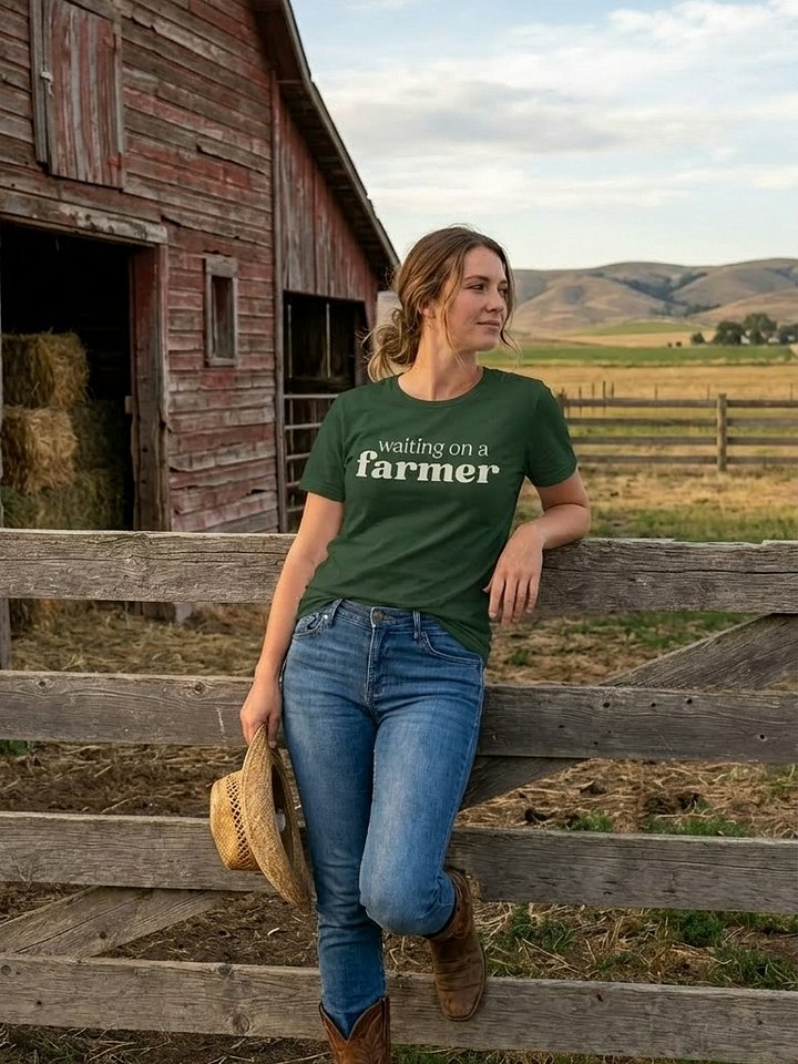 Waiting on a Farmer Farm Life T-shirt product image (2)