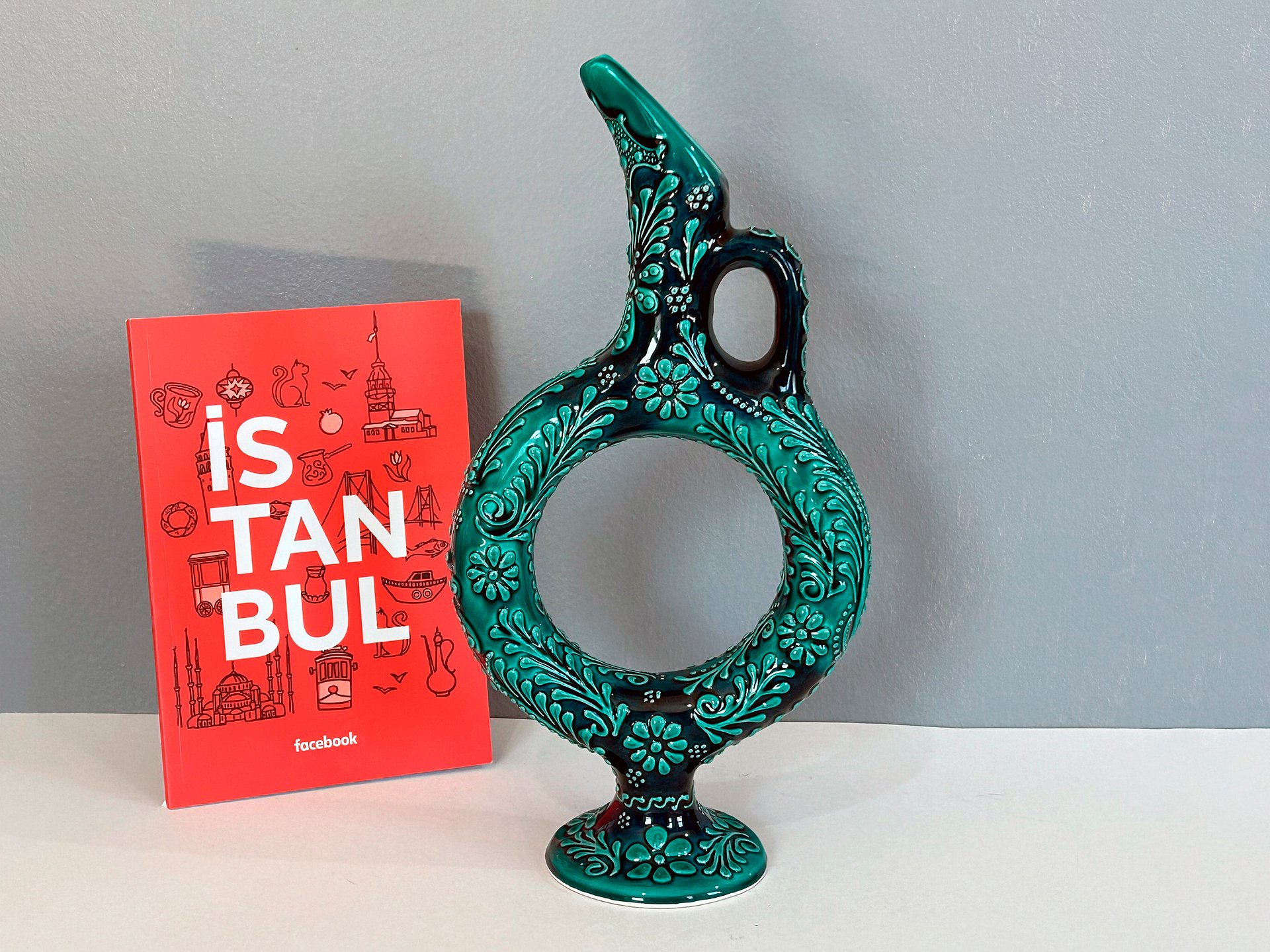 Ceramic wine jug/decanter, Turkish style, Hittite wine jar — handmade pottery, handmade ceramic, home decor, handmade gift, Turkish ceramic product image (5)