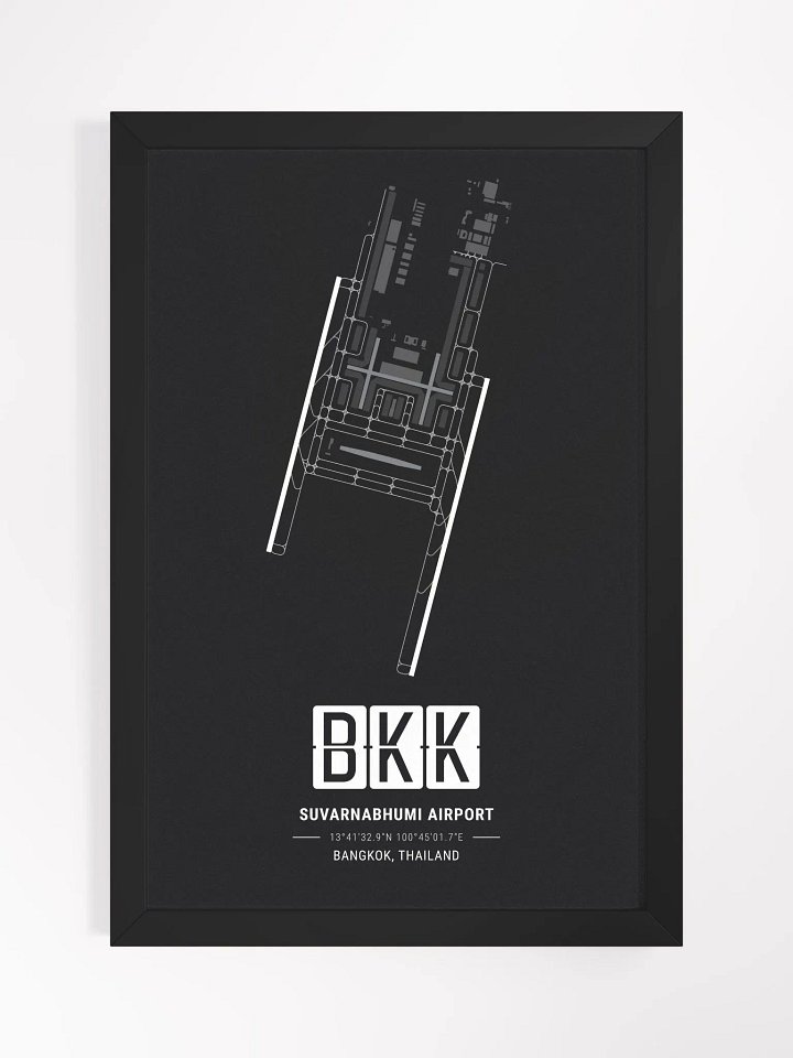 Framed Airport BKK Premium Map On Matt Paper product image (1)