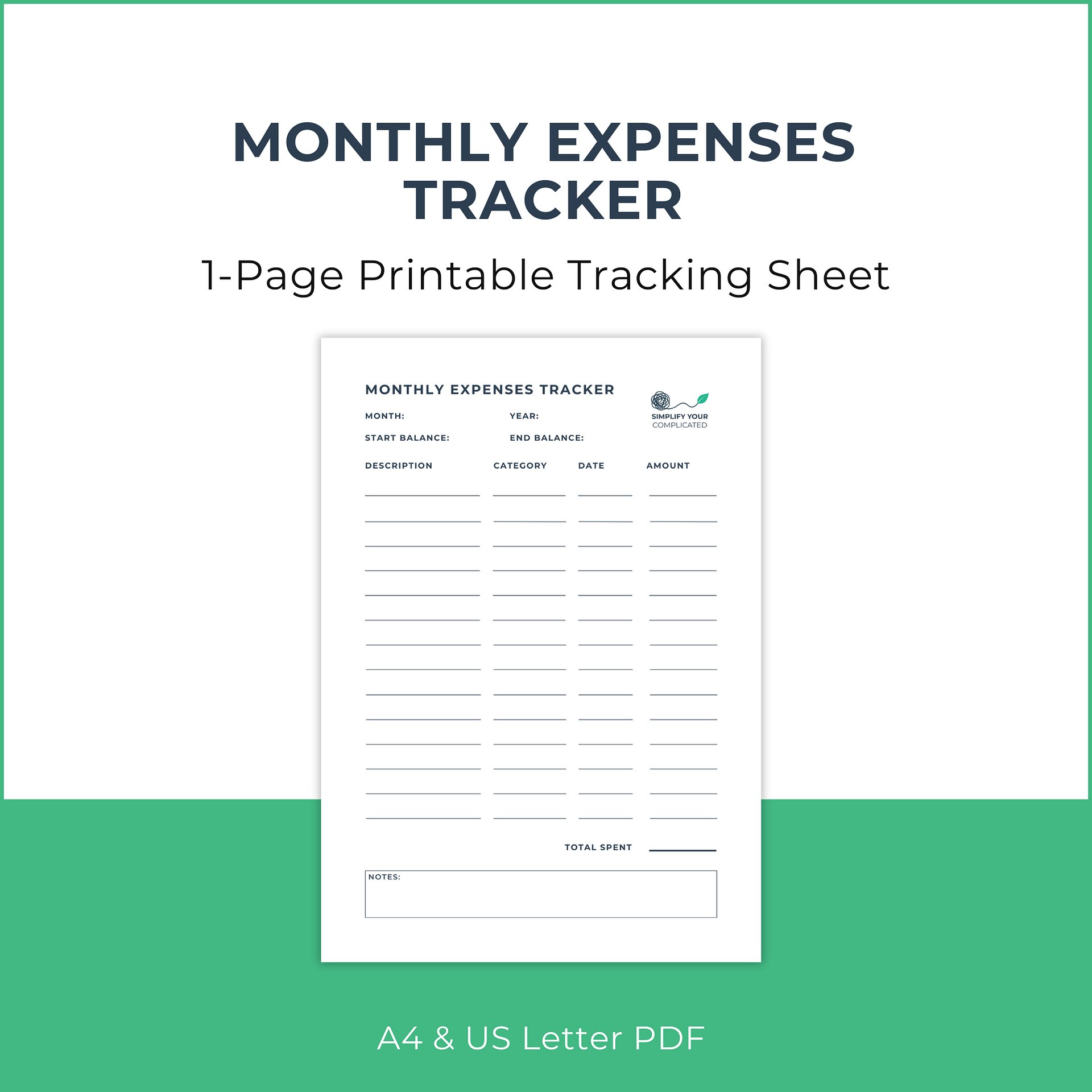 Monthly Expenses Tracker product image (1)
