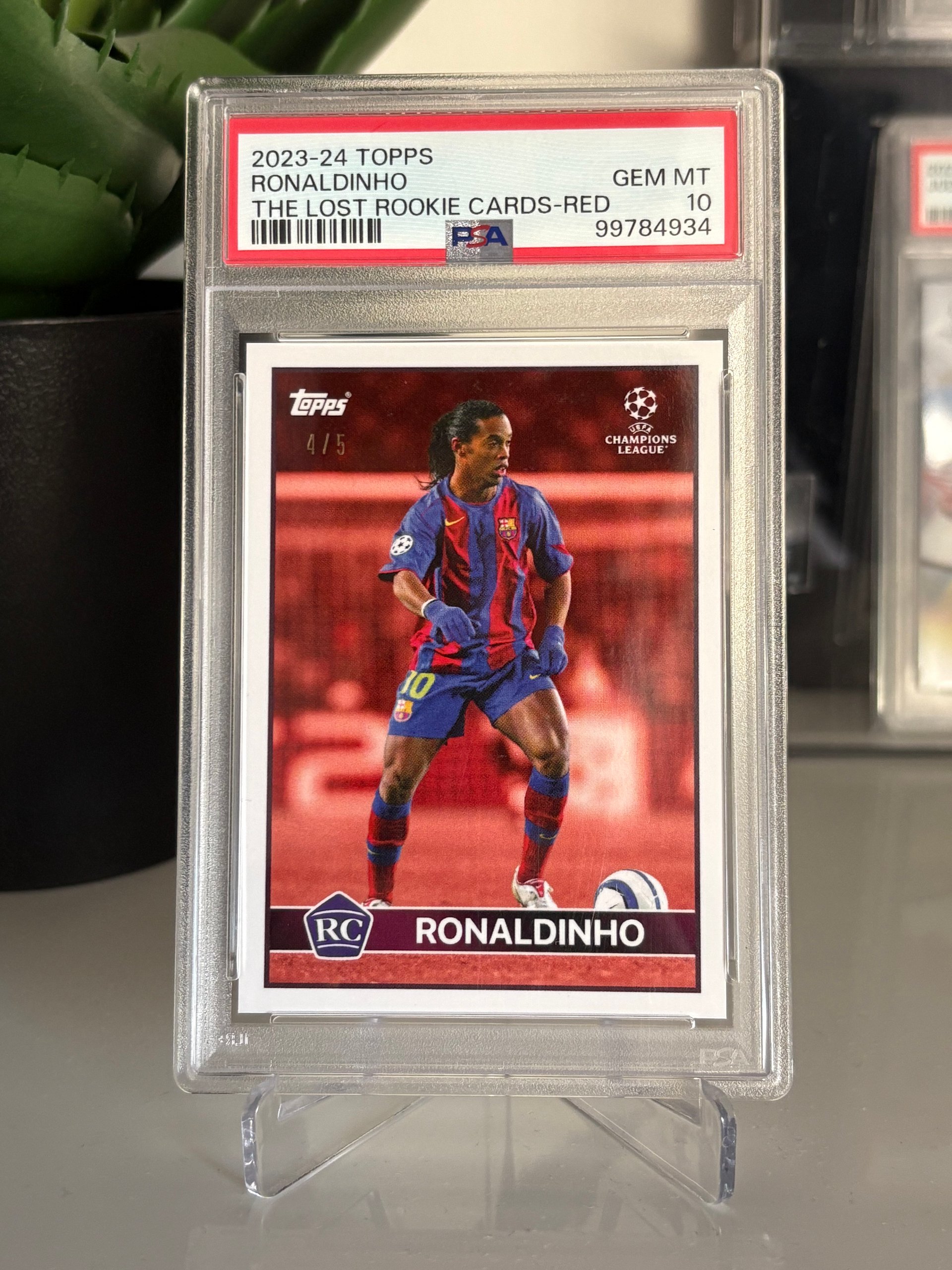 Ronaldinho 2023-24 Topps Lost Rookie Red /5 PSA 10 product image (1)