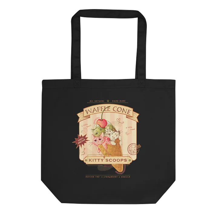 Kitty Scoops Waffle Cone - organic tote bag product image (1)