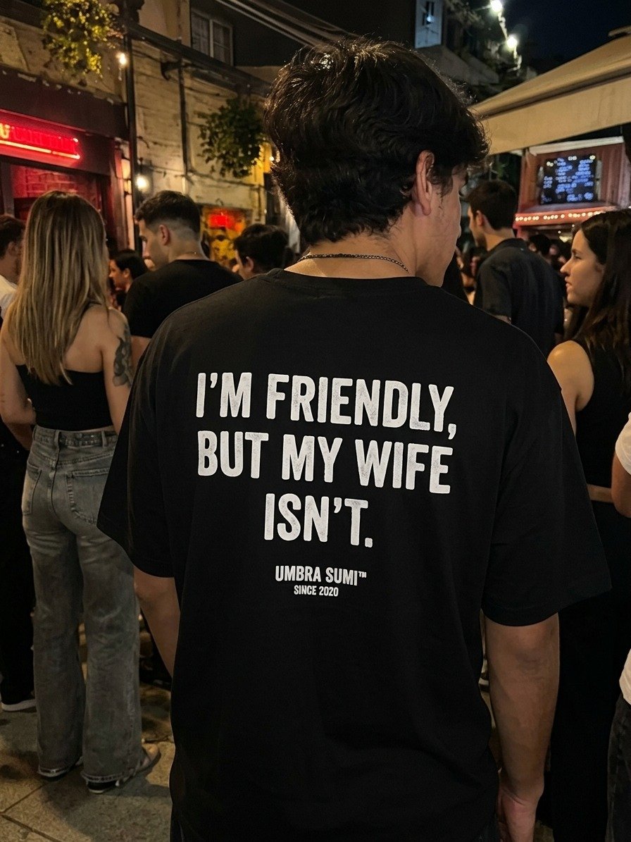 I'm Friendly But My Wife Isn't Funny Men's T-Shirt product image (2)