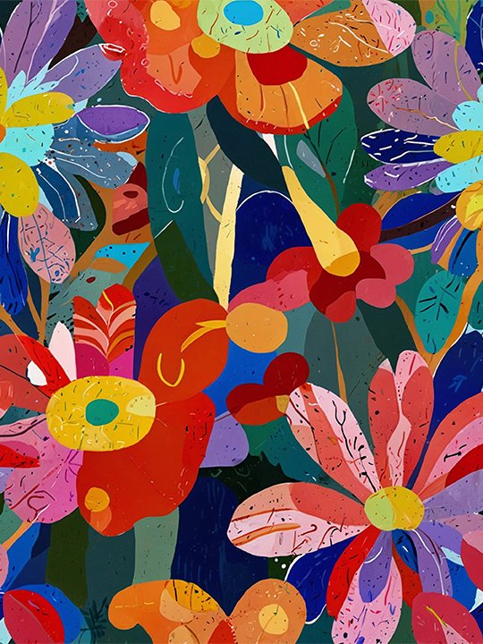 Set of 5 Fantasy Garden Papers No.9087 product image (6)